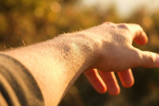 Detalhe de pele iluminada por luz solar dourada intensa, simbolizando a integração entre corpo, abundância e merecimento.