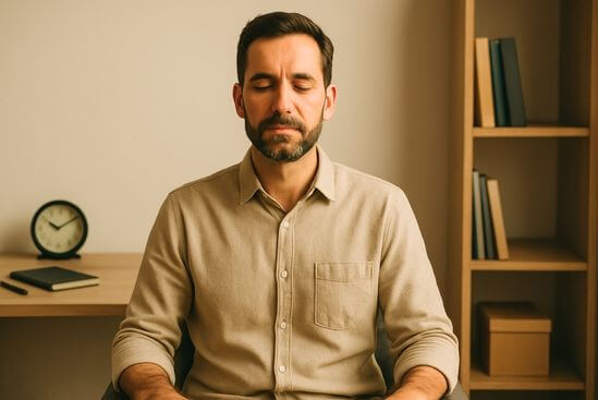 Terapeuta centrado no consultório, mostrando a pessoa do terapeuta como ferramenta de trabalho no cuidado com o cliente.